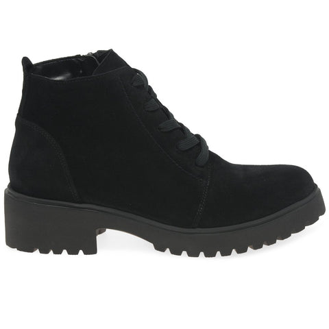 Waldlaufer Womens 716807 195 001 Schwarz H-Luise Wide Fitting Lace Up Zip Up Ankle Boots