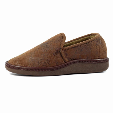 Lazy Dogz Manor II Brown Mens Comfort Fleece Lined Slippers