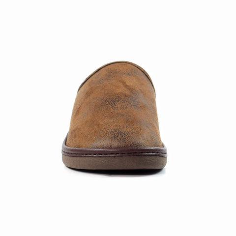Lazy Dogz Glen II Brown Mens Comfort Faux Fur Lined Mule Slippers