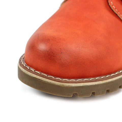 Lunar Millie Orange Womens Casual Comfort Waterproof Zip/Lace Up Ankle Boots