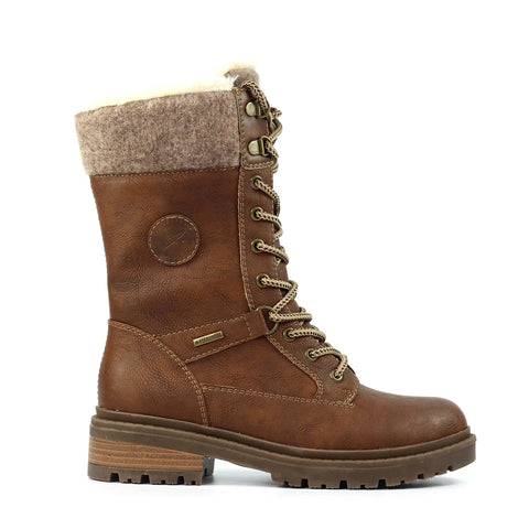 Lunar Cambridge Tan Womens Casual Comfort Ice Grip Waterproof Zip Up Ankle Boots