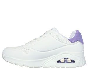 Skechers 177092/WPUR White/Purple Uno - Pop Back Womens Casual Comfort Lace Up Trainers