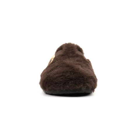 Lunar Rhianna Brown Womens Clog Style Mule Slippers