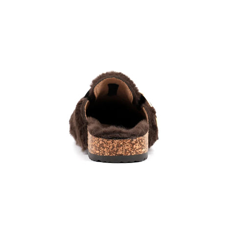 Lunar Rhianna Brown Womens Clog Style Mule Slippers