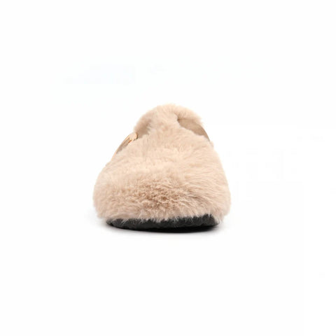 Lunar Rhianna Beige Womens Clog Style Mule Slippers