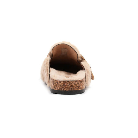 Lunar Rhianna Beige Womens Clog Style Mule Slippers