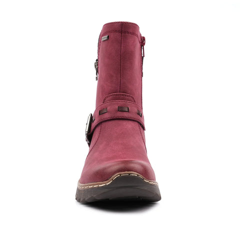 Lunar Haley Burgundy Womens Casual Comfort Waterproof Zip Up Ankle Boots