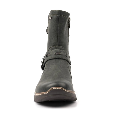 Lunar Haley Green Womens Casual Comfort Waterproof Zip Up Ankle Boots