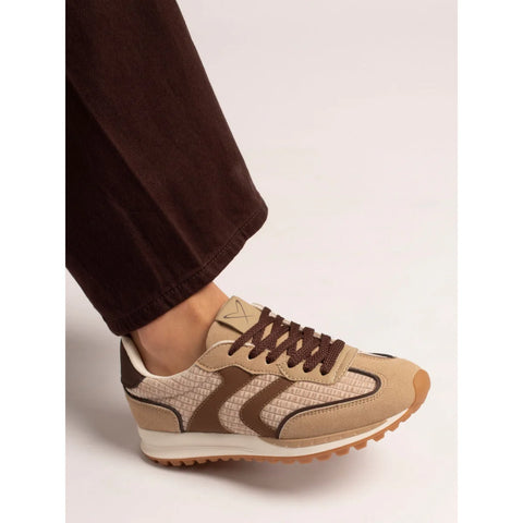 Lunar Jaz Beige Womens Lace Up Trainers
