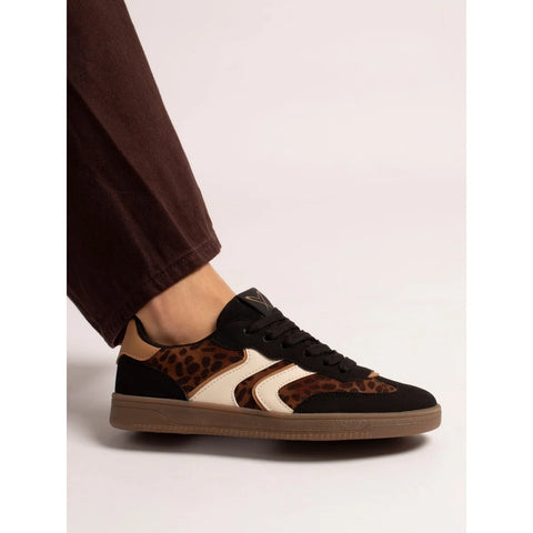 Lunar Jersey Black Womens Lace Up Trainers