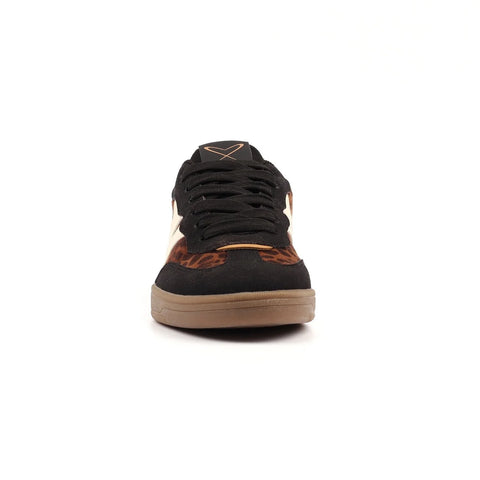 Lunar Jersey Black Womens Lace Up Trainers
