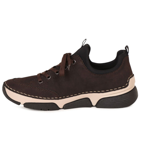 Rieker 45973-25 Brown/Black Womens Casual Comfort Lace Up Trainers