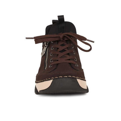Rieker 45973-25 Brown/Black Womens Casual Comfort Lace Up Trainers