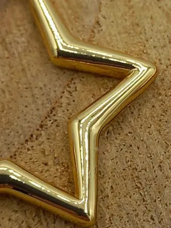 Jess and Lou ER120G Gold Hollow Star Stud Hypoallergenic & Nickel Free Silver Hooks Earrings