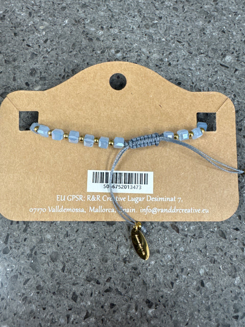 Hot Tomato Frienship Bracelet Crystals with gold plated stainless steel - Cornflower