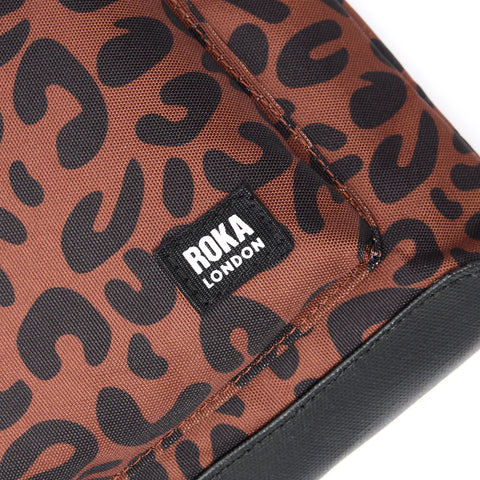 Roka Kennington B Medium Scarlet Leopard Print  Recycled Canvas Cross Body Bag