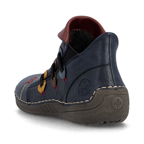 Rieker 72581-14 Blue Womens Casual Comfort Zip Up Ankle Boots