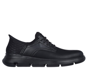 Skechers Slip Ins 205046/BBK Black Mens Casual Comfort Slip On Elastic Lace Shoes