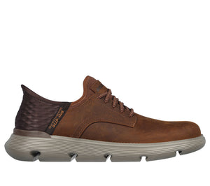 Skechers Slip Ins 205046/CDB Brown Mens Casual Comfort Slip On Elastic Lace Shoes