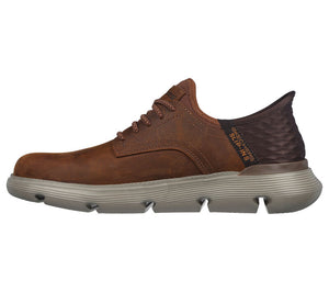 Skechers Slip Ins 205046/CDB Brown Mens Casual Comfort Slip On Elastic Lace Shoes
