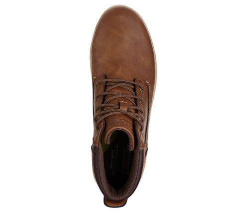 Skechers 205235/BRN Brown Garlan - Deno Mens Relaxed Fit Waterproof Lace Up Boots