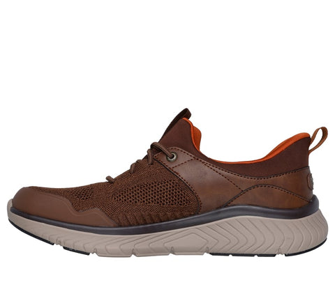 Skechers Slip Ins 205340/BRN Brown Skechers Slip-ins Arch Fit Relaxed Fit: Arch Crosser - Emeric Mens Casual Comfort Hands Free Slip On Trainers