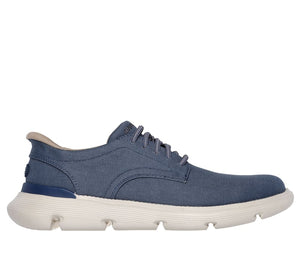 Skechers Slip Ins 205352/BLU Blue Garza - Clive Mens Canvas Casual Comfort Hands Free Slip On Shoes