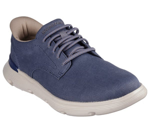 Skechers Slip Ins 205352/BLU Blue Garza - Clive Mens Canvas Casual Comfort Hands Free Slip On Shoes