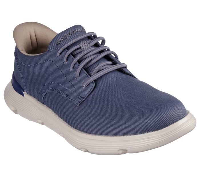 Skechers Slip Ins 205352/BLU Blue Garza - Clive Mens Canvas Casual Comfort Hands Free Slip On Shoes