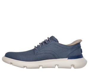 Skechers Slip Ins 205352/BLU Blue Garza - Clive Mens Canvas Casual Comfort Hands Free Slip On Shoes