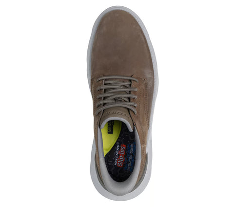 Skechers Slip Ins 205353/DKTP Dark Taupe Garza Duran Mens Casual Comfort Hands Free Slip On Shoes