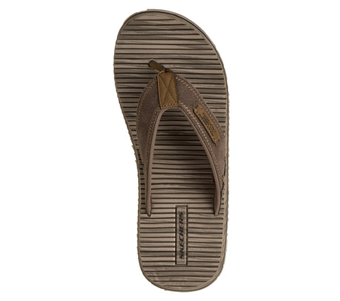 Skechers 205719/BRN Brown Quill Mens Toe Post Sporty Flip Flops