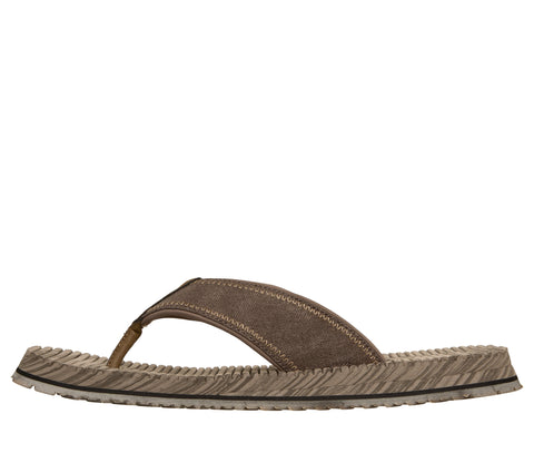 Skechers 205719/BRN Brown Quill Mens Toe Post Sporty Flip Flops