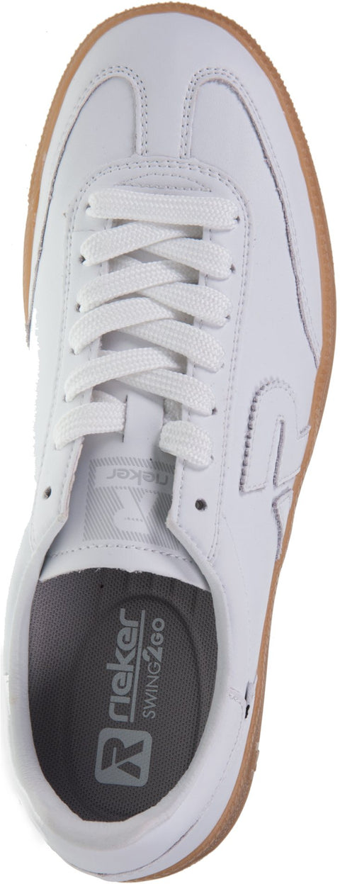 Rieker W2200-80 White Womens Casual Comfort Lace Up Trainers