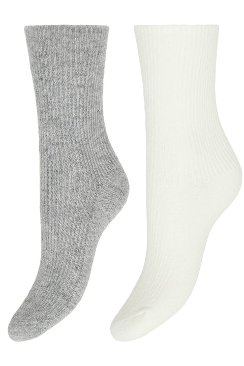 B.YOUNG BYVISOXY 2 PACK SOCKS 20818401 GREY/WHITE Size EU 36-38