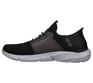 Skechers Slip Ins 210609/BKGY Black Mens Casual Comfort Slip On Elastic Lace Trainers