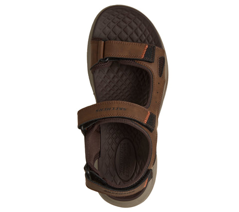 Skechers 211371/BRN Brown Orvan SD Gamble Mens Casual Comfort Touch Fastening Slip On Sandals