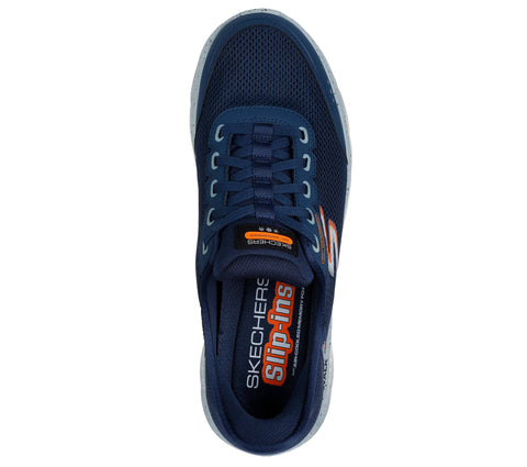 Skechers Slip Ins 216330/NVY Navy Go Walk Flex - 100% Waterproof Mens Casual Comfort Hands Free Slip On Elastic Lace Trainers