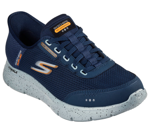 Skechers Slip Ins 216330/NVY Navy Go Walk Flex - 100% Waterproof Mens Casual Comfort Hands Free Slip On Elastic Lace Trainers