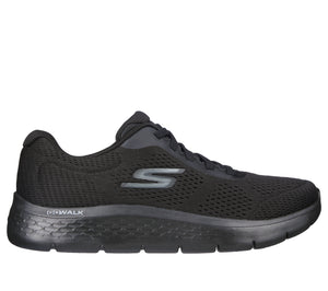 Skechers 216486/BBK Black Mens Go Walk Flex- Remark Casual Comfort Slip On Elastic Lace Trainers