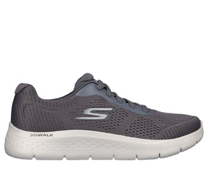 Skechers 216486/GYCC Grey Charcoal Mens Go Walk Flex- Remark Casual Comfort Slip On Elastic Lace Trainers