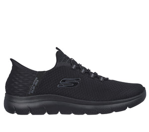 Skechers Slip Ins 232457/BBK Black Mens Casual Comfort Slip On Elastic Lace Trainers