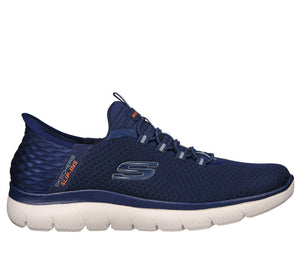 Skechers Slip Ins 232457/NVY Navy Mens Casual Comfort Slip On Elastic Lace Trainers