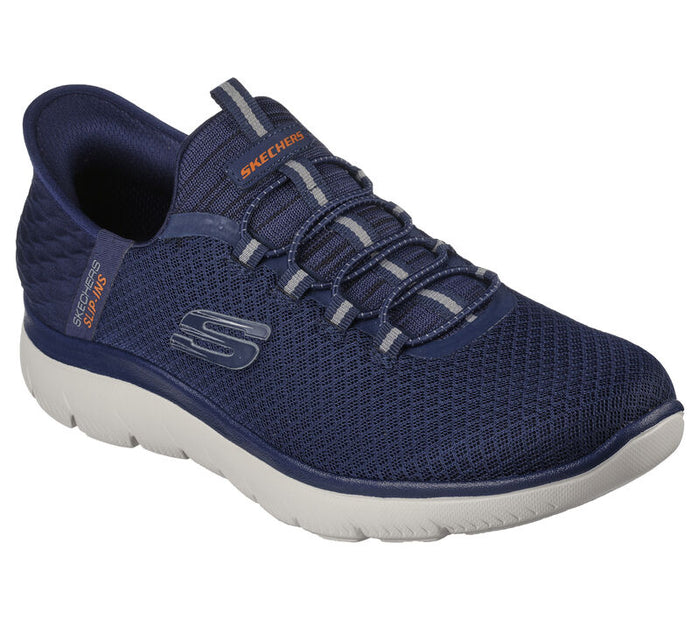 Skechers Slip Ins 232457/NVY Navy Mens Casual Comfort Slip On Elastic Lace Trainers