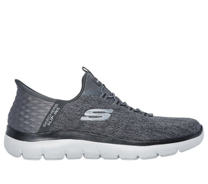 Skechers Slip Ins 232469/CCBK Charcoal/Black Summits - Key Pace Mens Casual Comfort Hands Free Slip On Trainers