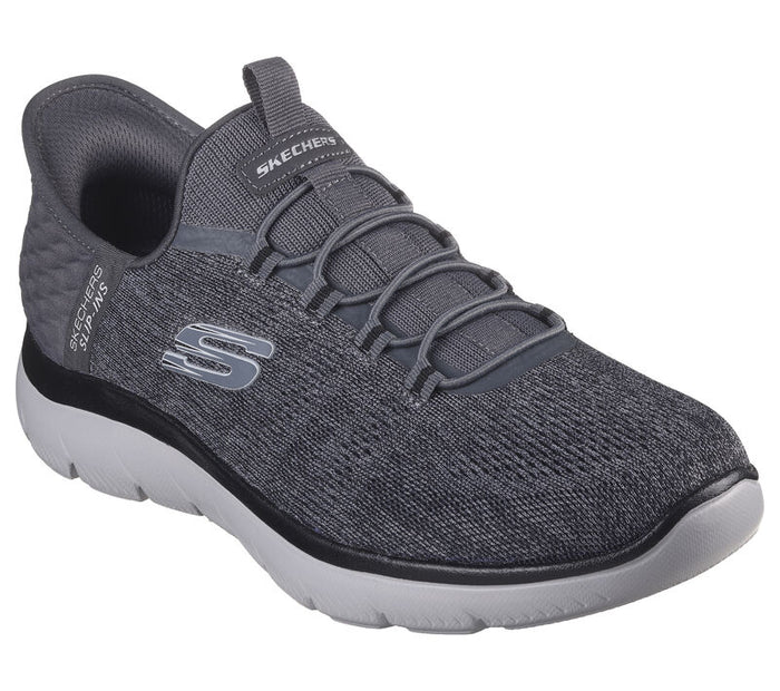 Skechers Slip Ins 232469/CCBK Charcoal/Black Summits - Key Pace Mens Casual Comfort Hands Free Slip On Trainers