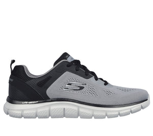 Skechers 232698/GYBK Grey/Black Track - Border Mens Casual Comfort Lace Up Trainers