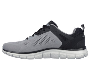 Skechers 232698/GYBK Grey/Black Track - Border Mens Casual Comfort Lace Up Trainers