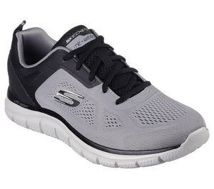 Skechers 232698/GYBK Grey/Black Track - Border Mens Casual Comfort Lace Up Trainers
