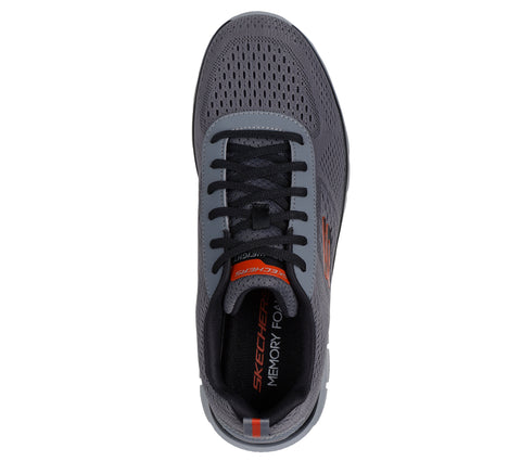 Skechers 232758/CCOR Charcoal Orange Track - Leshur Mens Casual Comfort Lace Up Trainers